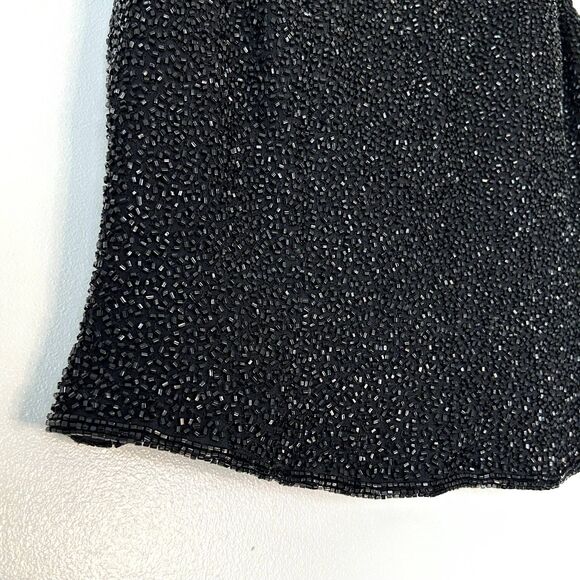 Vintage Cache Beaded 100% Silk Tank Top XS 90s Evening Party Top Embellished Y2K - Picture 10 of 15